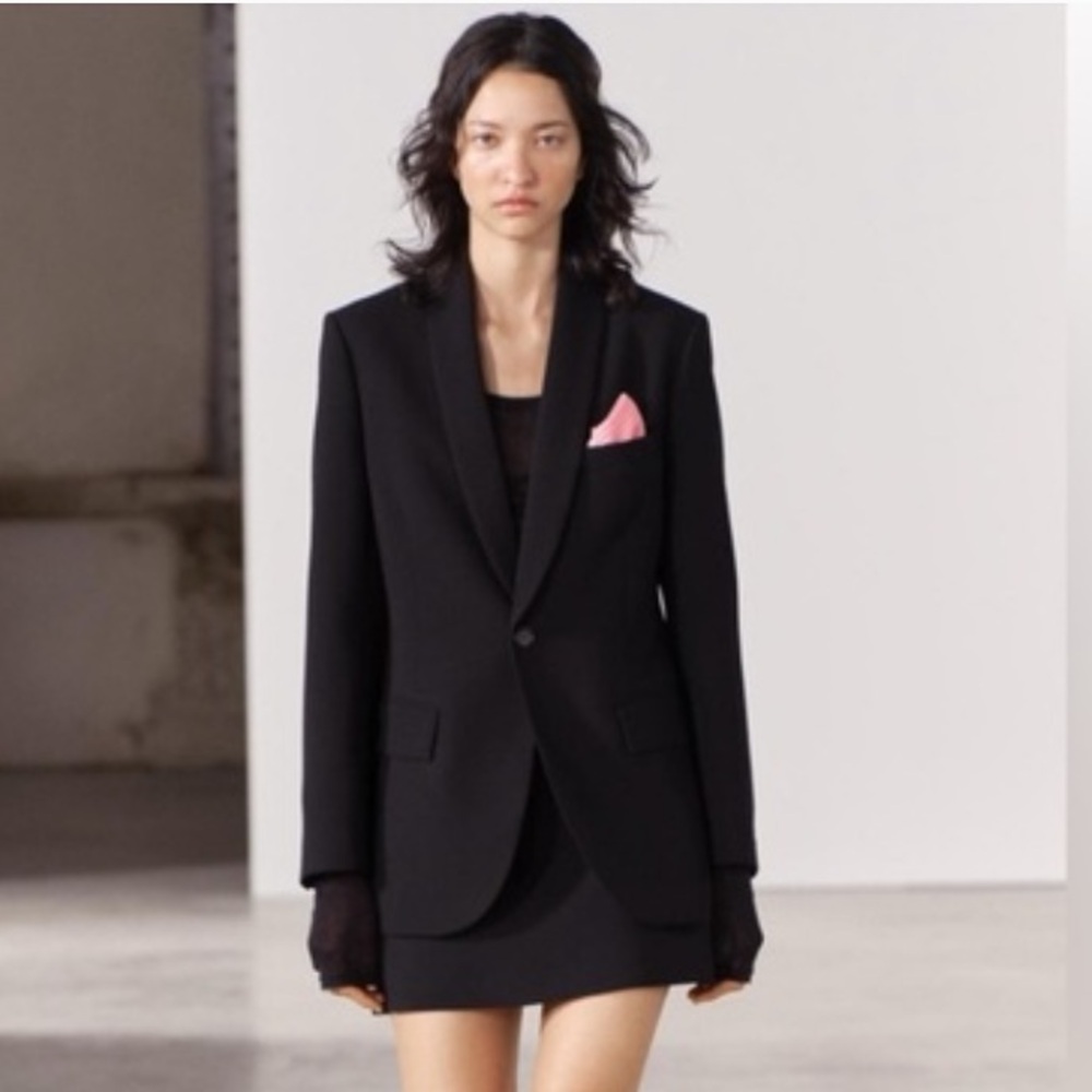 Zara NWT black fitted tuxedo jacket 1255/778